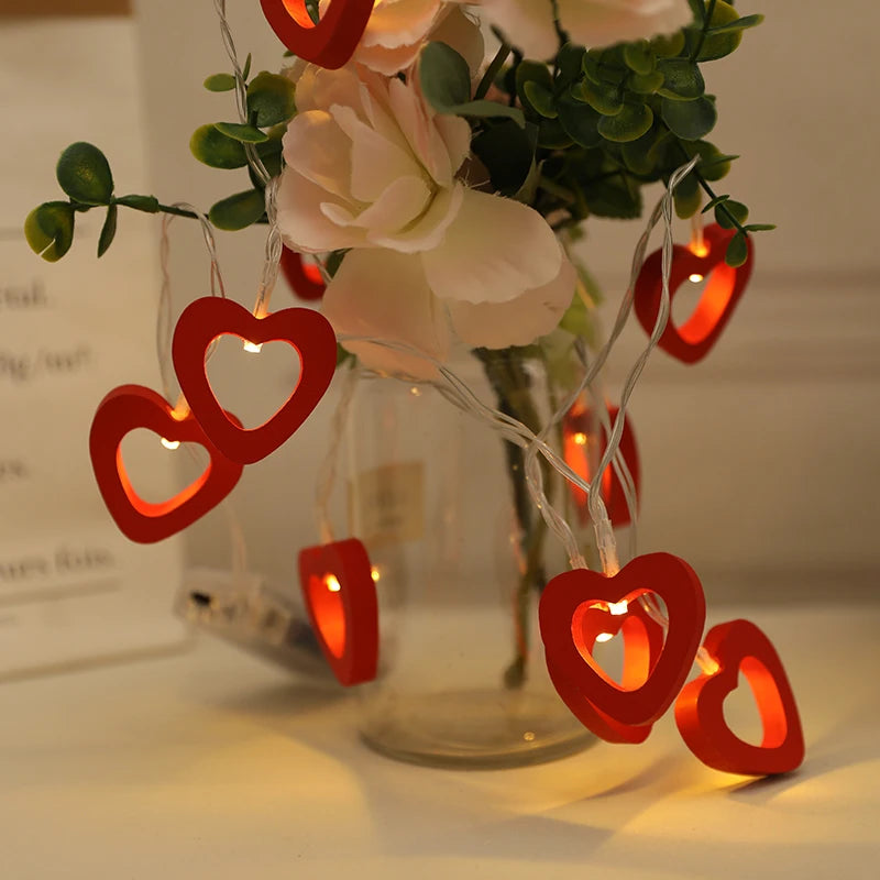 10 LED Love Heart String Lights Valentine's Day Decoration Garland Led Fairy Lights