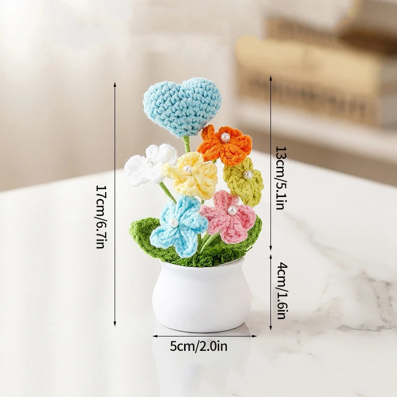 Hand-Knitted Flower Bouquet Crochet Flower - Home Decoration