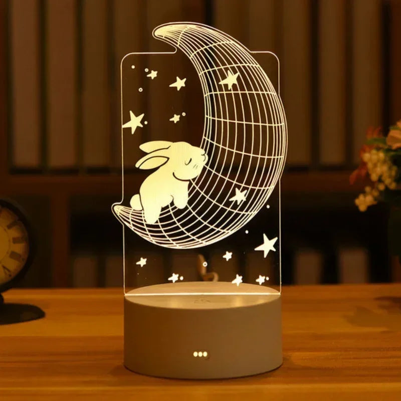Romantic Love 3D Acrylic LED Lamp – Night Light for Home, Parties, and Valentine’s Day Decor