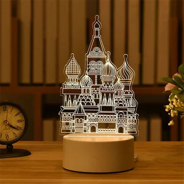Romantic Love 3D Acrylic LED Lamp – Night Light for Home, Valentine’s Day Decor