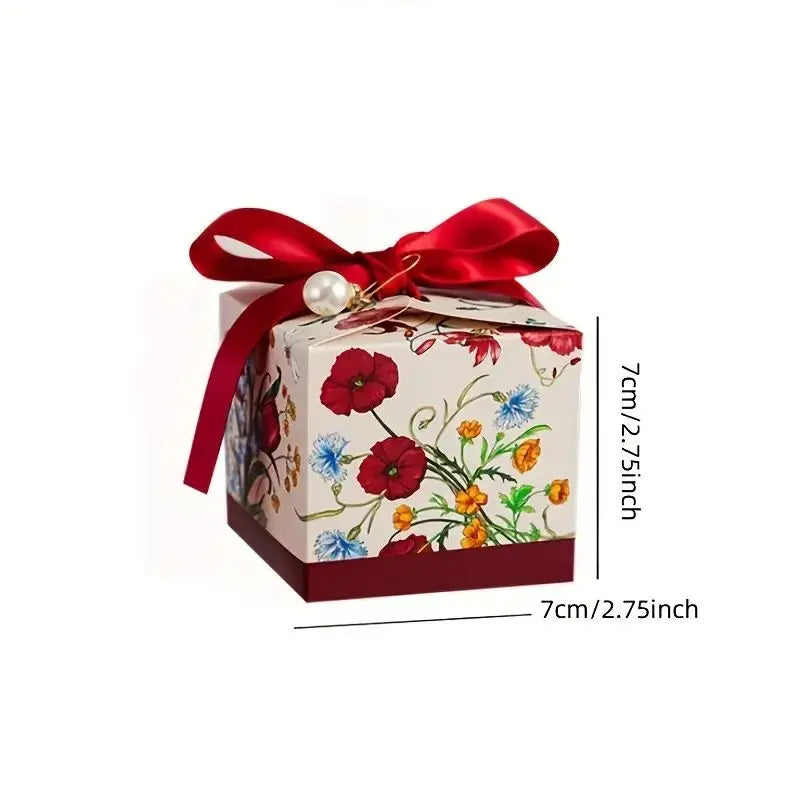 10-Piece Hand-Painted Floral Candy Box – Elegant Wedding, Engagement, and Anniversary Gift Boxes