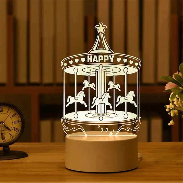 Romantic Love 3D Acrylic LED Lamp – Night Light for Home, Valentine’s Day Decor
