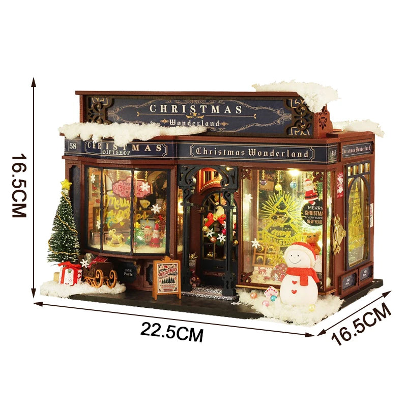 Kit de maison de poupée miniature de Noël au pays des merveilles