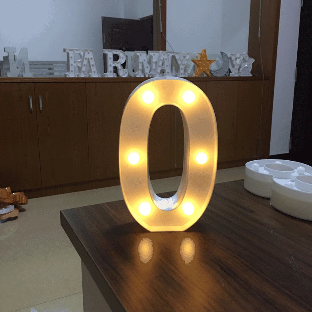 Luminous Alphabet & Number LED Lamp – Decorative Night Light for Birthdays, Weddings, Valentine’s Day, and Parties