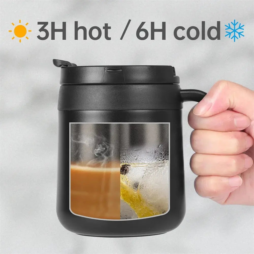 350ml/500ml Stainless Steel Insulated Coffee Mug with Handle - Double Wall Thermos Tumbler for Hot & Cold Drinks, Matte Finish