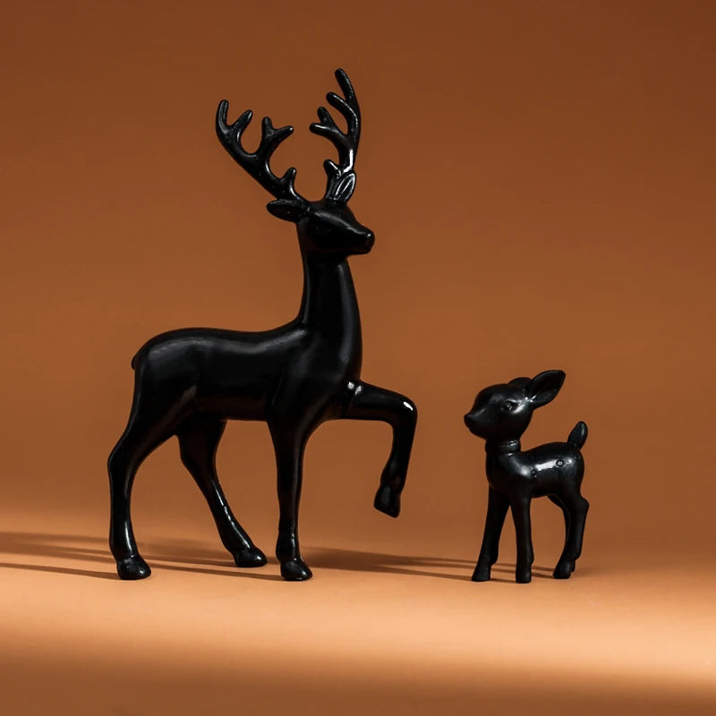 Set of 2 Mother Deer and Fawn Figurines – Cute Kids Room Decor Sculptures for Christmas & Home Decoration