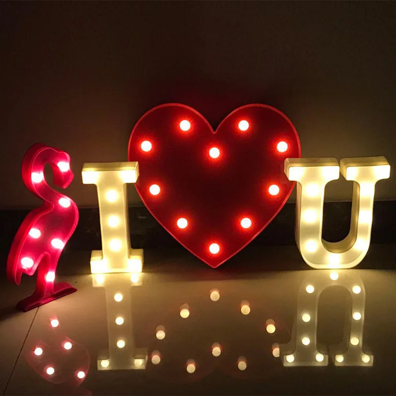 Valentine's Day Decorative Heart Letter LED Light – Romantic Wedding & Engagement Table Ornament