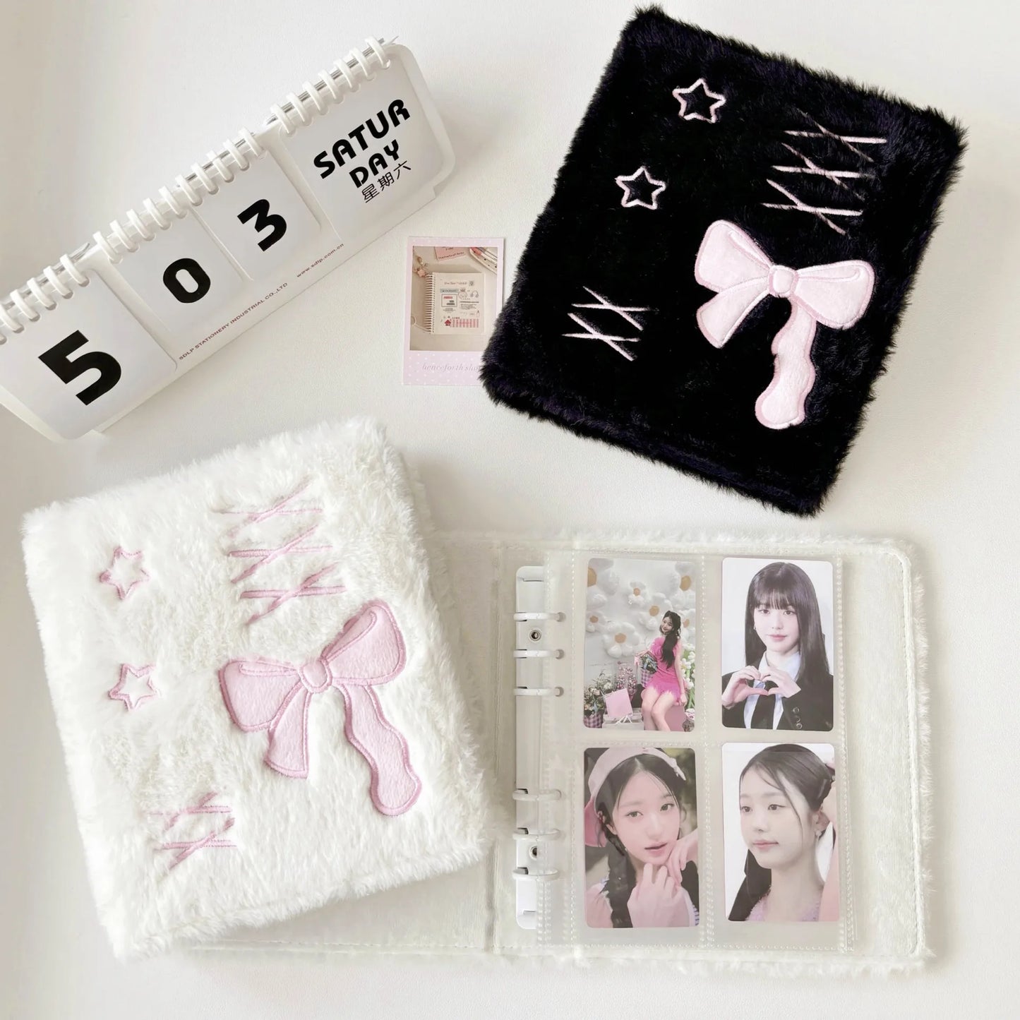 Cute A6 Binder Photo Album – Embroidery Bow Photocard Holder Book