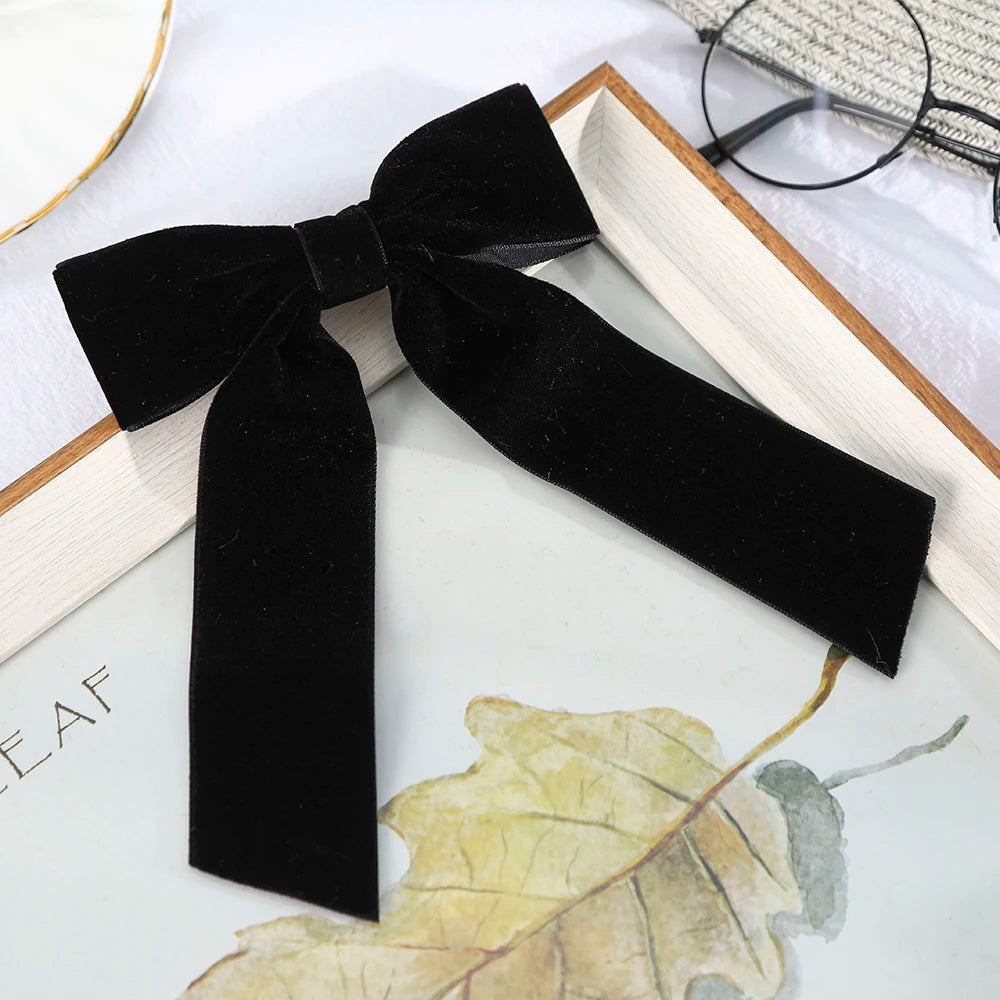 Velvet Bow Hair Clips – Elegant Barrettes for Women & Girls, Fashion Ribbon Hair Accessories