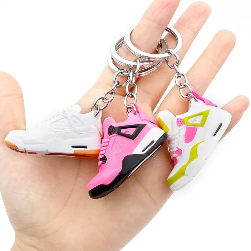 AJ4 3D Sneaker Keychain – Mini Shoe Pendant for Bags and Gifts for Kids