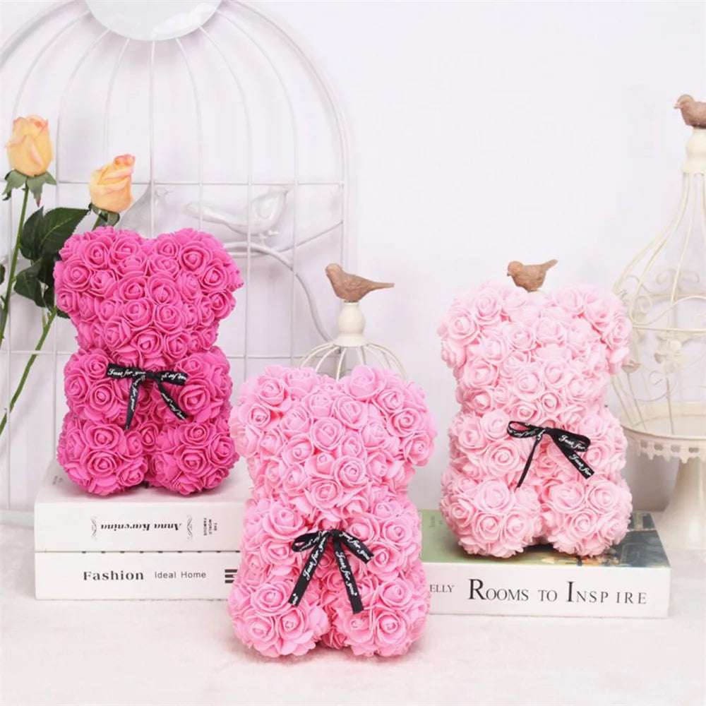 Artificial Foam Rose Bear – Romantic Gift for Valentine’s Day, Mother’s Day, Weddings, and Anniversaries