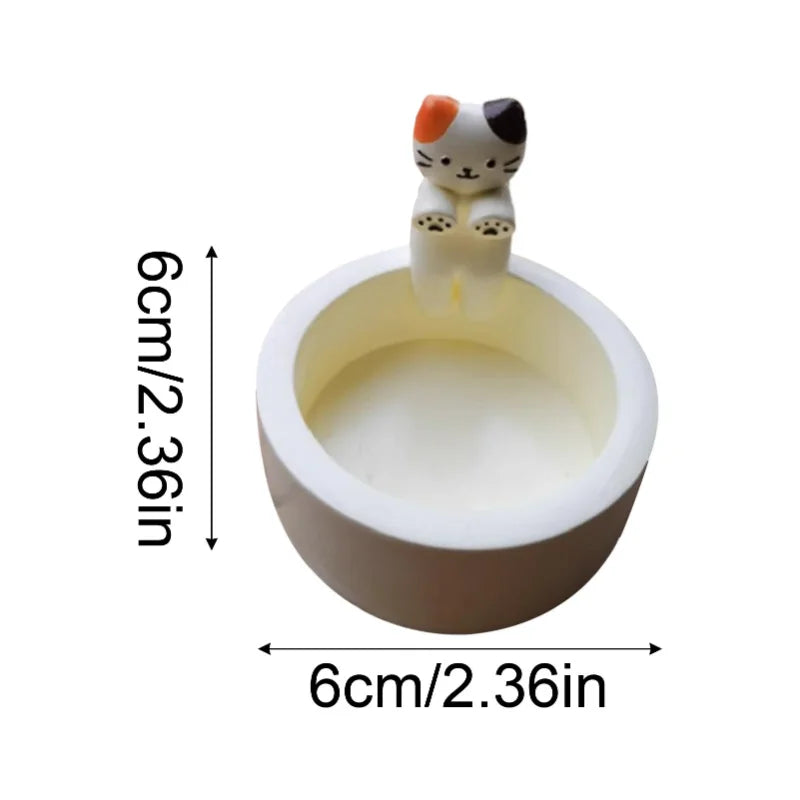 Cute Kitten Candle Holder – Creative Aromatherapy Candlestick for Home Decor
