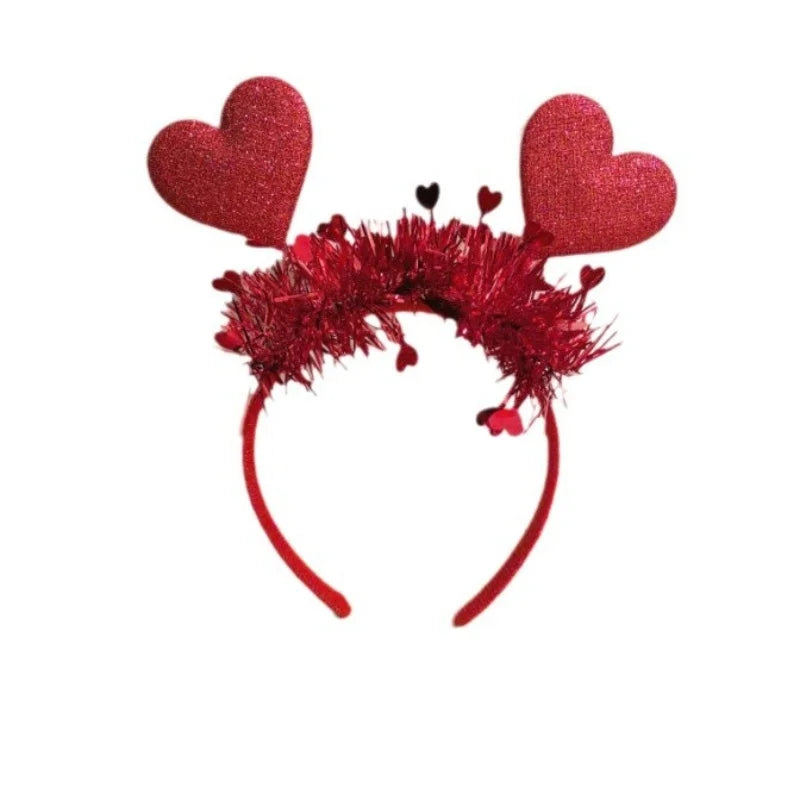 Heart Headband Valentines Day Hairband Party Red Shaped Hoops Love Band Cupid Accessories Wedding Headwear Party Supplies