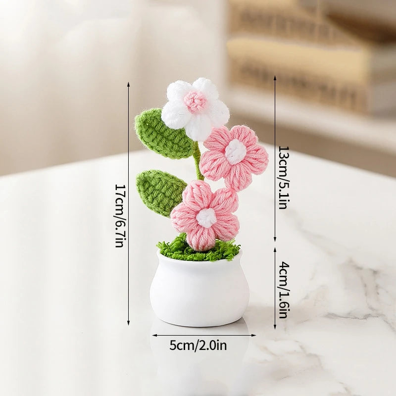 Hand-Knitted Flower Bouquet Crochet Flower - Home Decoration