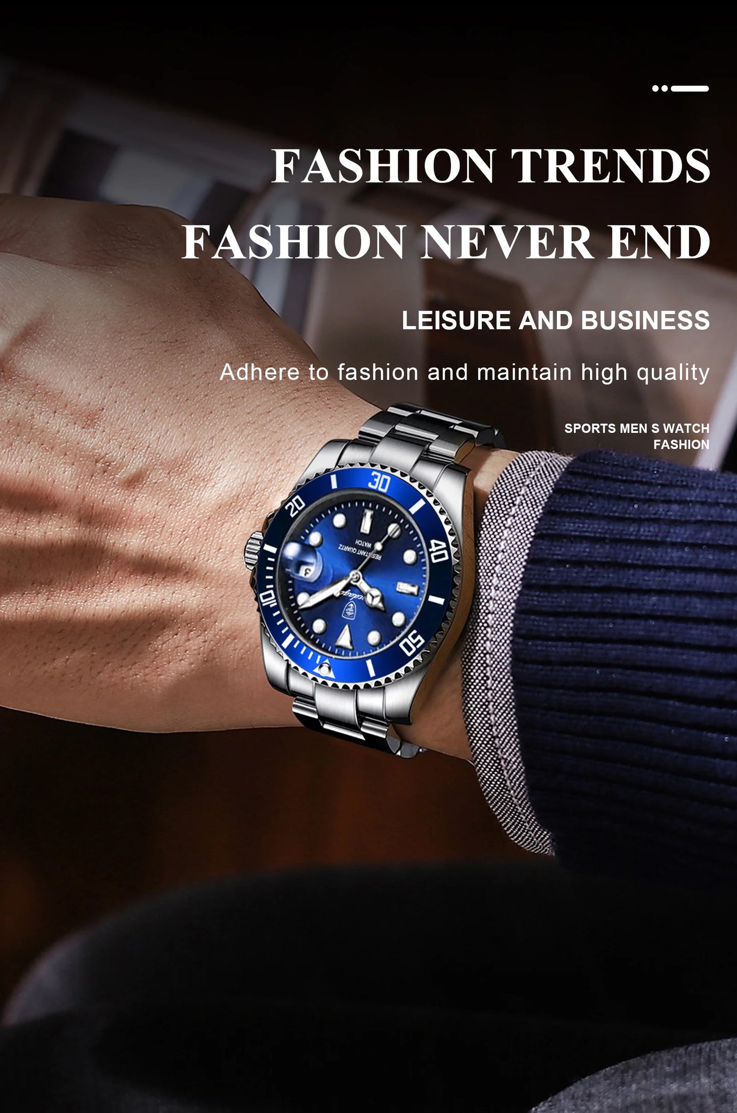 POEDAGAR Luxury Men Watch Casual Waterproof Luminous Date Men's Quartz Wristwatch High Quality Stainless Steel Man Watches Reloj