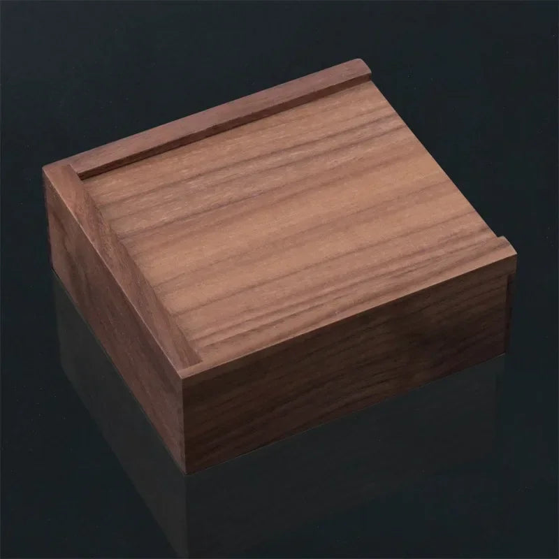 Natural Walnut Square Wooden Storage Box – Unfinished Organizer for Jewelry, Rings, Necklaces