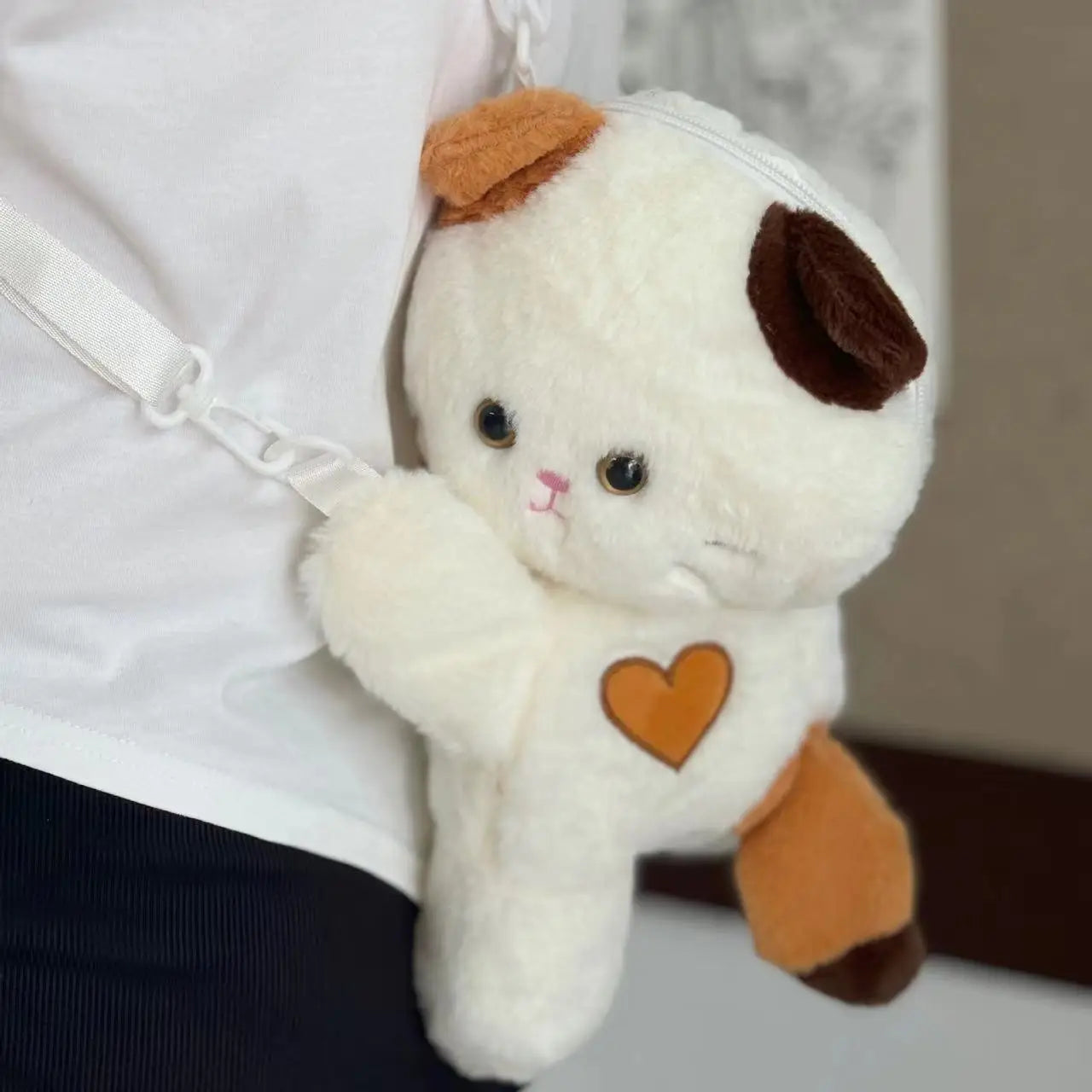 Cute Little Brown Bear Shoulder Bag – Plush Cartoon Doll Backpack for Girls