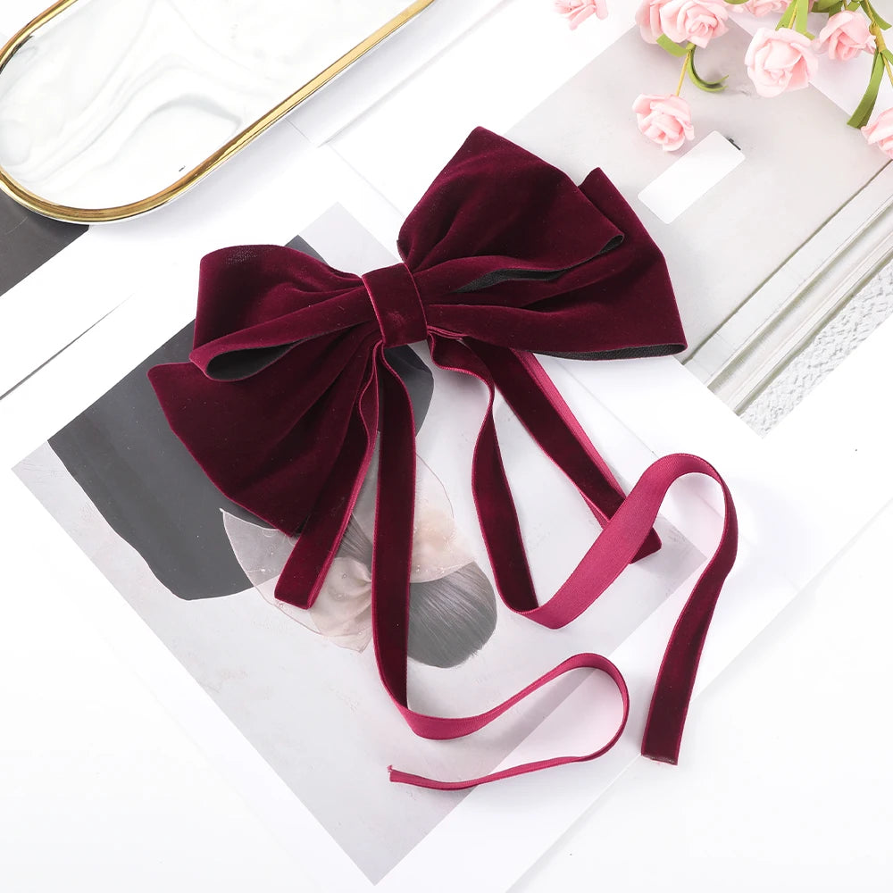 Velvet Bow Hair Clips – Elegant Barrettes for Women & Girls, Fashion Ribbon Hair Accessories