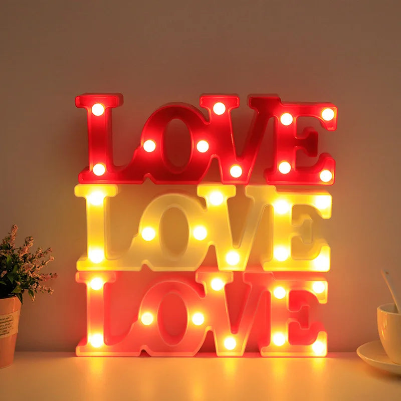 Valentine's Day LOVE Letter LED Decorative Light – Romantic Table Ornament