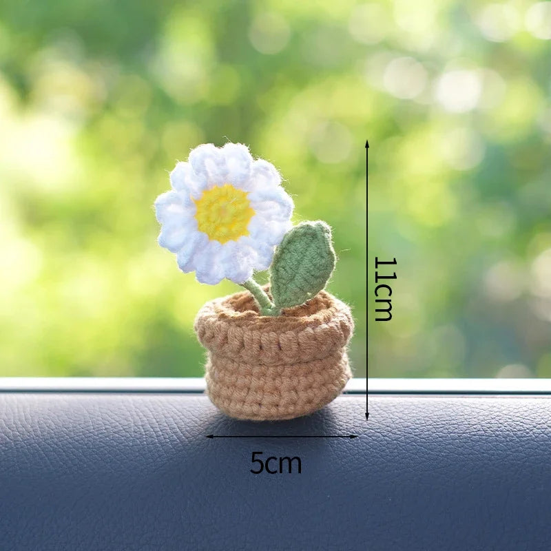 Hand-Knitted Sunflower Crochet Flower - Home Decoration