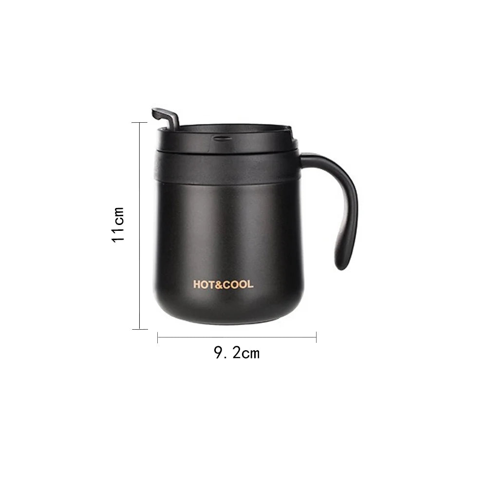 350ml/500ml Stainless Steel Insulated Coffee Mug with Handle - Double Wall Thermos Tumbler for Hot & Cold Drinks, Matte Finish