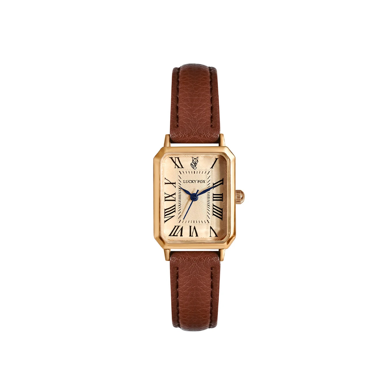 Retro Square Leather Strap Quartz Watch – Casual Roman Numeral Dial Wristwatch for Women