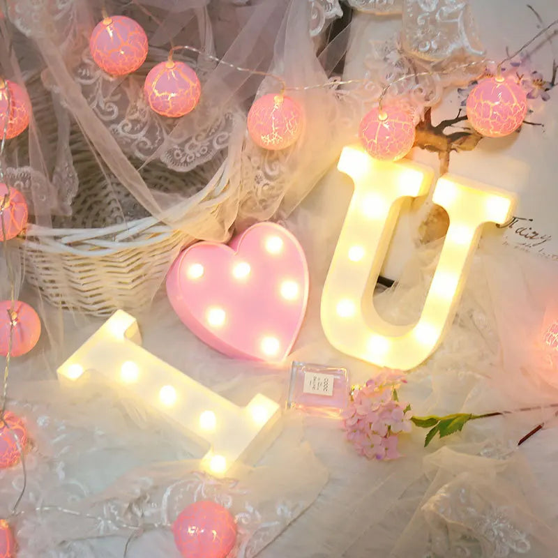 Luminous Alphabet & Number LED Lamp – Decorative Night Light for Birthdays, Weddings, Valentine’s Day, and Parties
