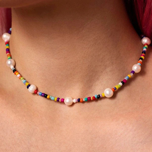 Bohemian Multilayer Handmade Beads Chain Necklace – Colorful Crystal Pendant with Tassels for Women