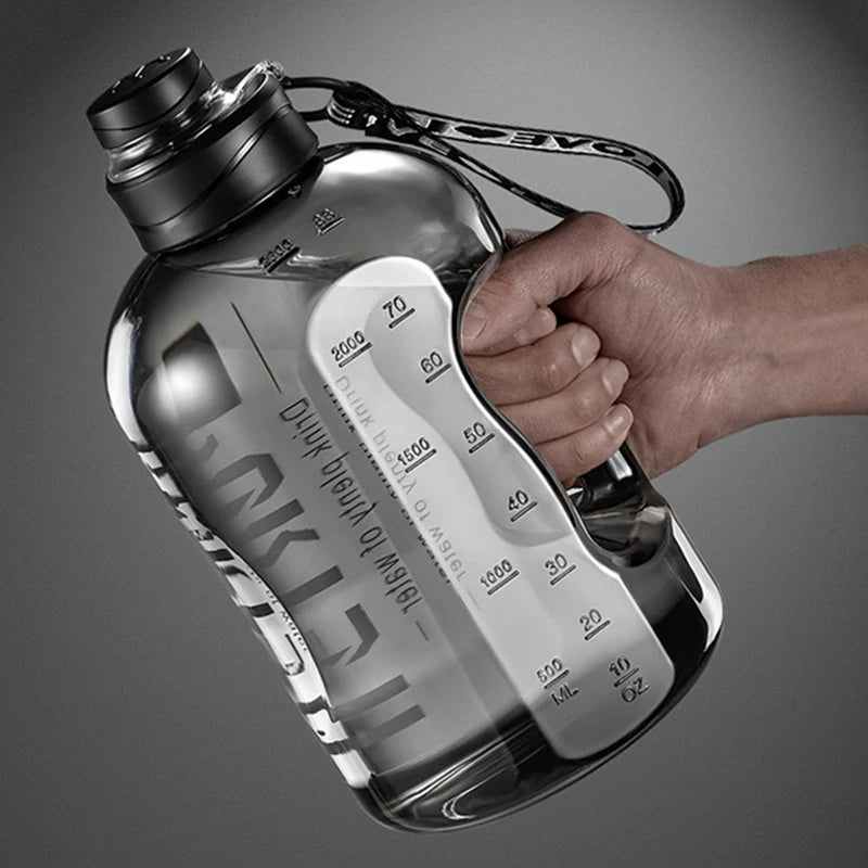 1.7L/2.7L Sports Water Bottle with Rope - Large Capacity Portable Fitness Water Kettle for Gym, Cycling, and Camping