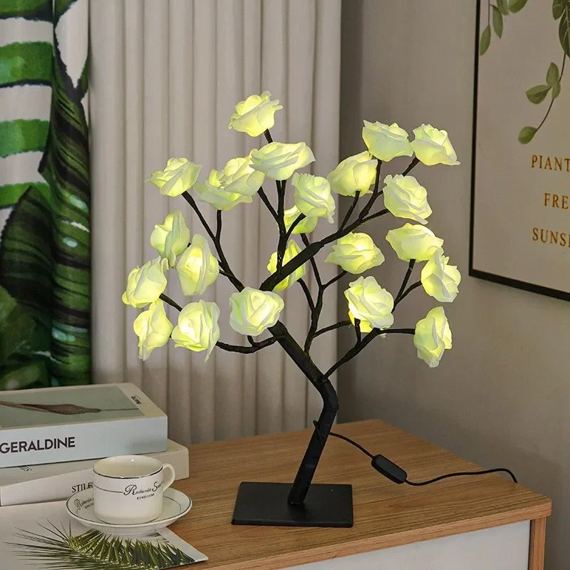 24 LED Rose Lamp – Decorative Rose Light Tree for Weddings, Mother’s Day, Valentine’s Day, and Gifts