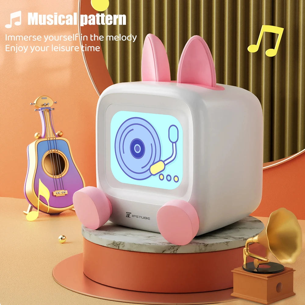 Mini TV Bluetooth Music Desktop Ornament – WiFi Sync, GIF Photo, Stock Display