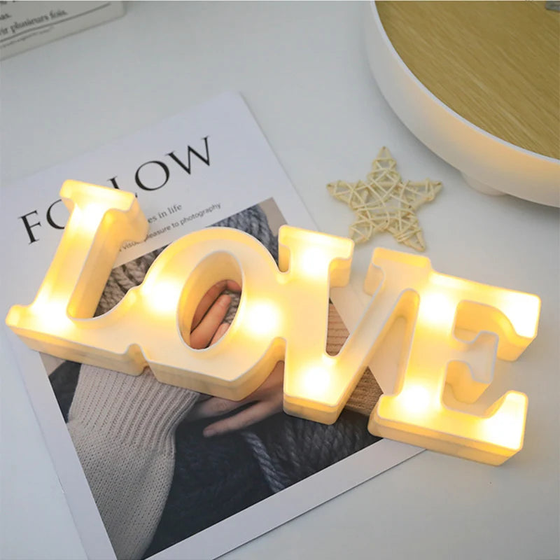 Valentine's Day LOVE Letter LED Decorative Light – Romantic Table Ornament