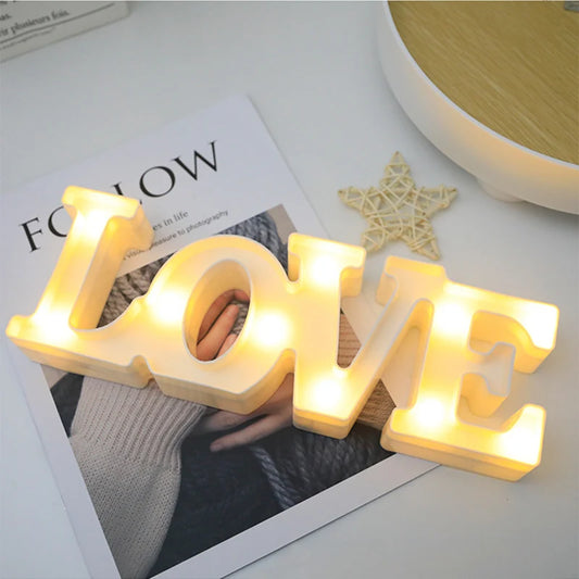 Valentine's Day LOVE Letter LED Decorative Light – Romantic Table Ornament