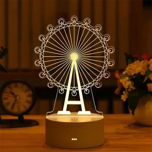 Romantic Love 3D Acrylic LED Lamp – Night Light for Home, Valentine’s Day Decor