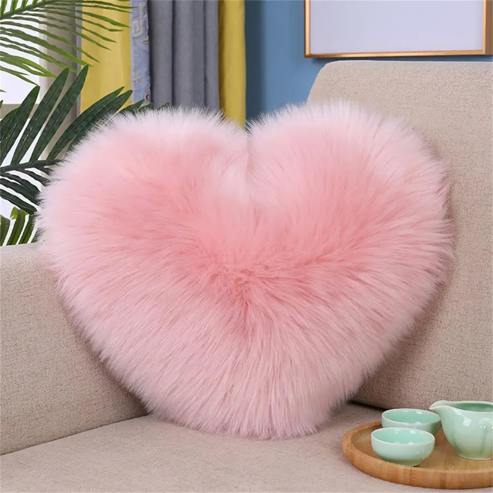 Heart-Shaped Decorative Pillow Cover – Soft, Reusable Cushion Cover with Invisible Zipper