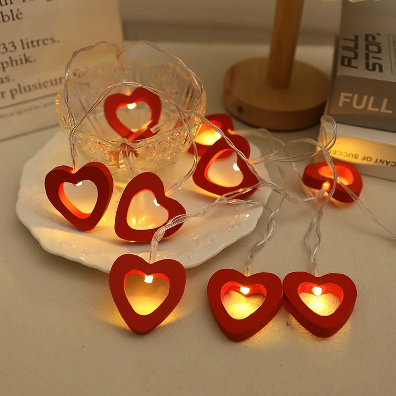 10 LED Love Heart String Lights Valentine's Day Decoration Garland Led Fairy Lights