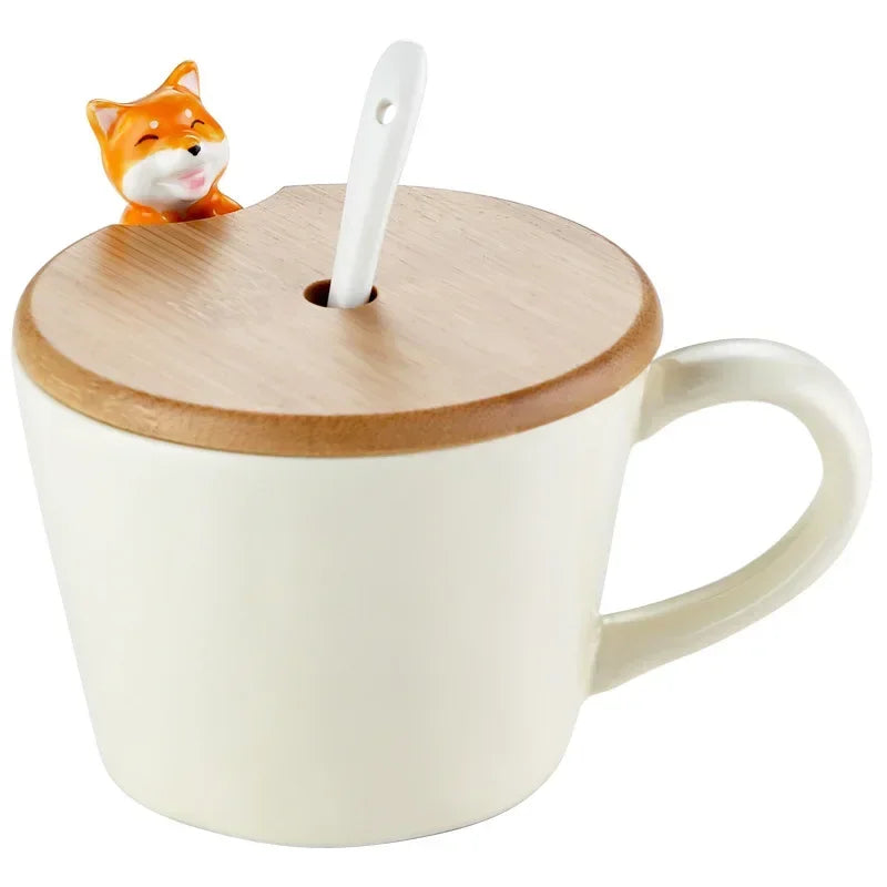 Cute Dog & Cat Ceramic Mug – 350ml Porcelain Milk Cup, Kids Water Cup, Couple Coffee Mug, Birthday Gift, Home Decoration