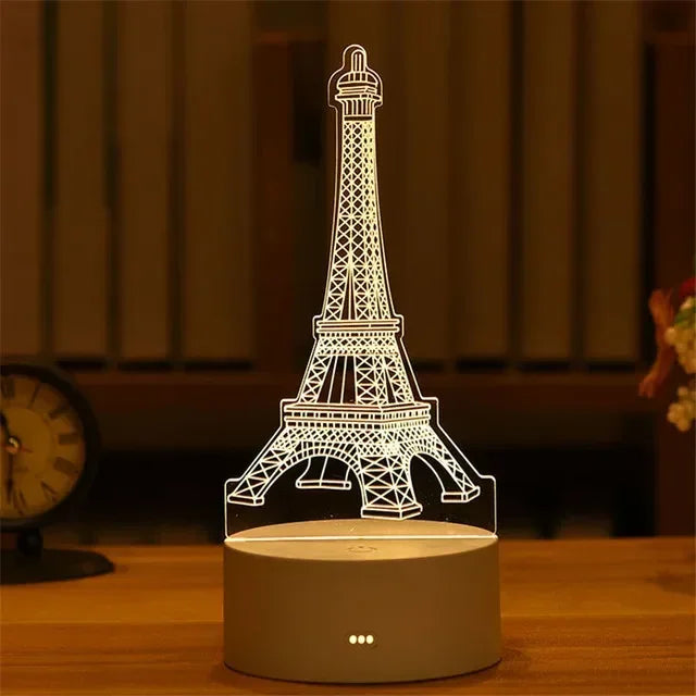 Romantic Love 3D Acrylic LED Lamp – Night Light for Home, Valentine’s Day Decor