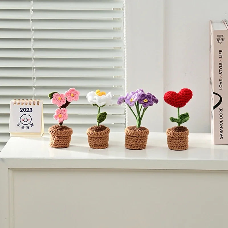 Hand-Knitted Sunflower Crochet Flower - Home Decoration
