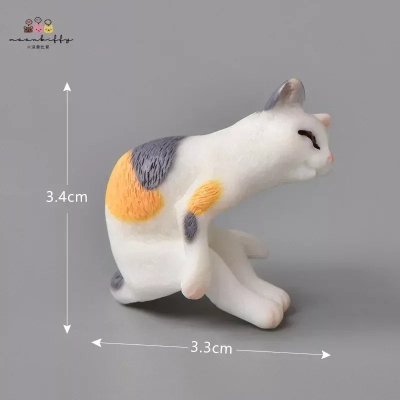 Resin Cat Ornaments – Miniature Kitten Figurines for Fairy Garden, Dollhouse, and DIY Home Decor