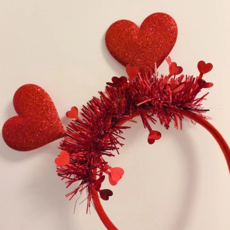 Heart Headband Valentines Day Hairband Party Red Shaped Hoops Love Band Cupid Accessories Wedding Headwear Party Supplies
