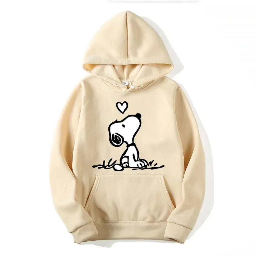 Cartoon Snoopy Hoodie – Women’s Casual Loose Fit Sweatshirt