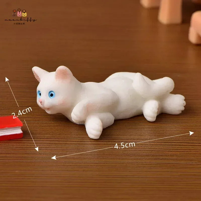 Resin Cat Ornaments – Miniature Kitten Figurines for Fairy Garden, Dollhouse, and DIY Home Decor