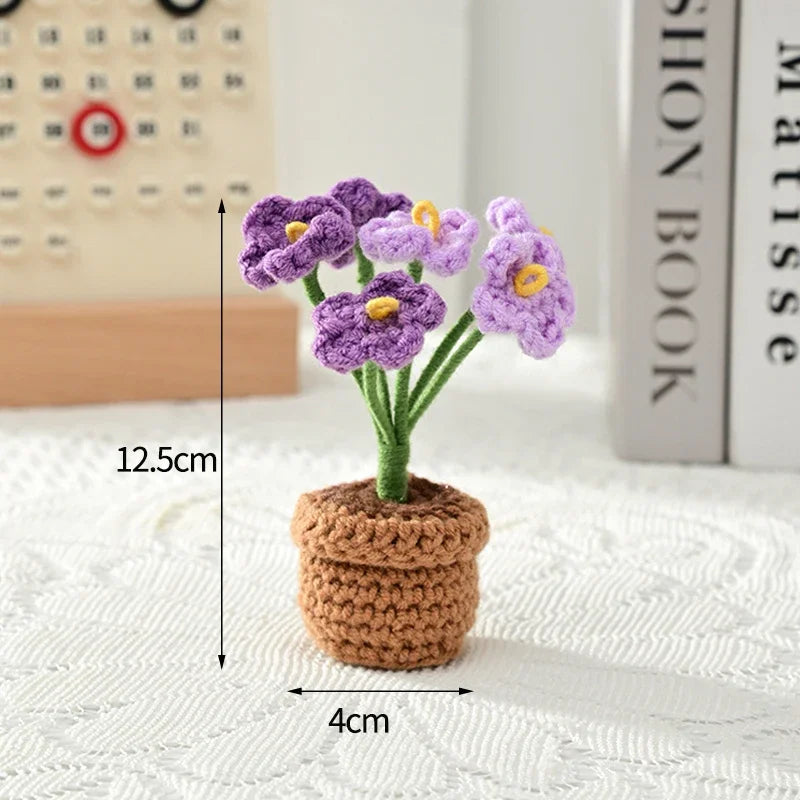 Hand-Knitted Sunflower Crochet Flower - Home Decoration