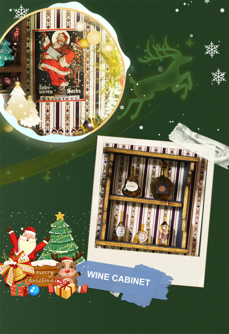 Kit de maison de poupée miniature de Noël au pays des merveilles