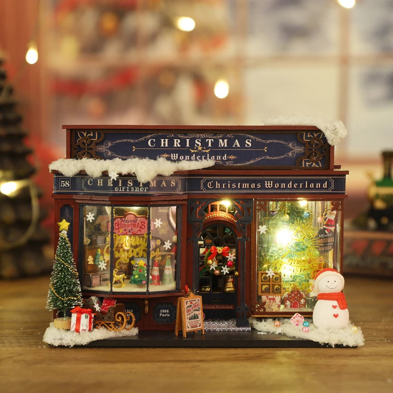 Kit de maison de poupée miniature de Noël au pays des merveilles