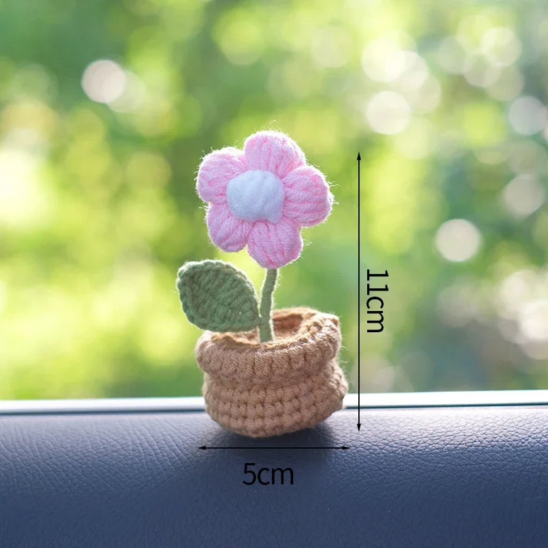 Hand-Knitted Sunflower Crochet Flower - Home Decoration