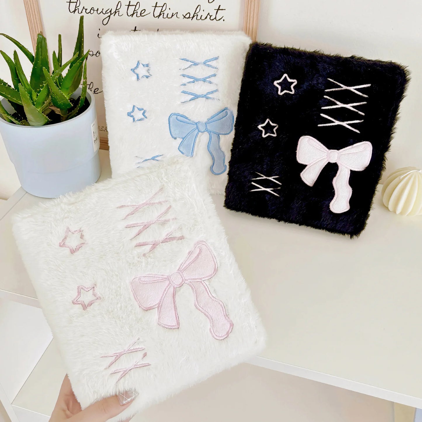 Cute A6 Binder Photo Album – Embroidery Bow Photocard Holder Book