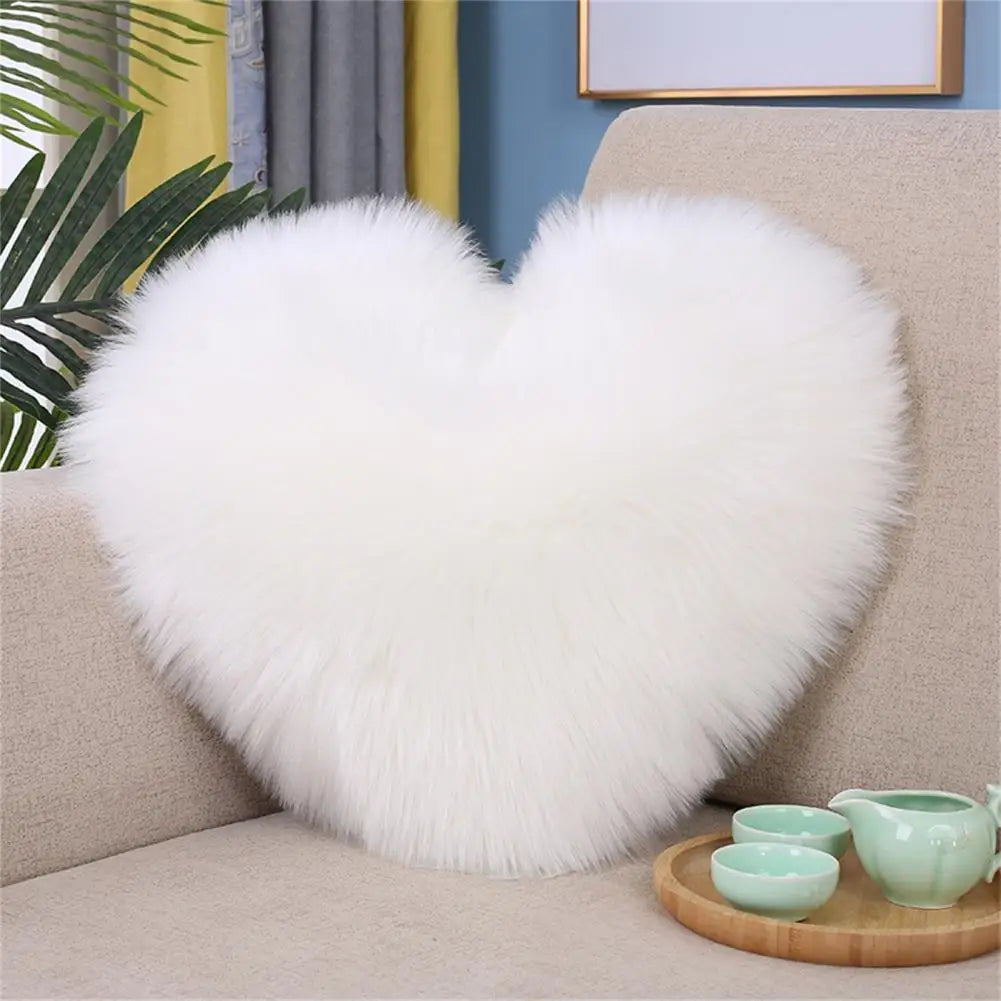 Heart-Shaped Decorative Pillow Cover – Soft, Reusable Cushion Cover with Invisible Zipper