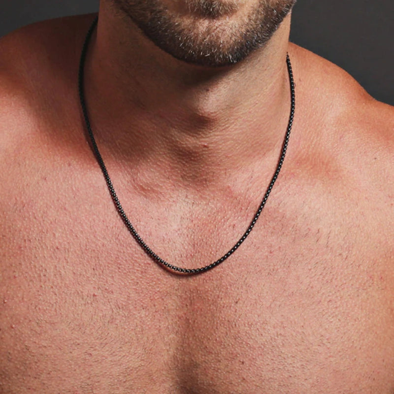 HIYEE Classic Rope Chain Necklace – Stainless Steel Figaro Cuban Chain for Men